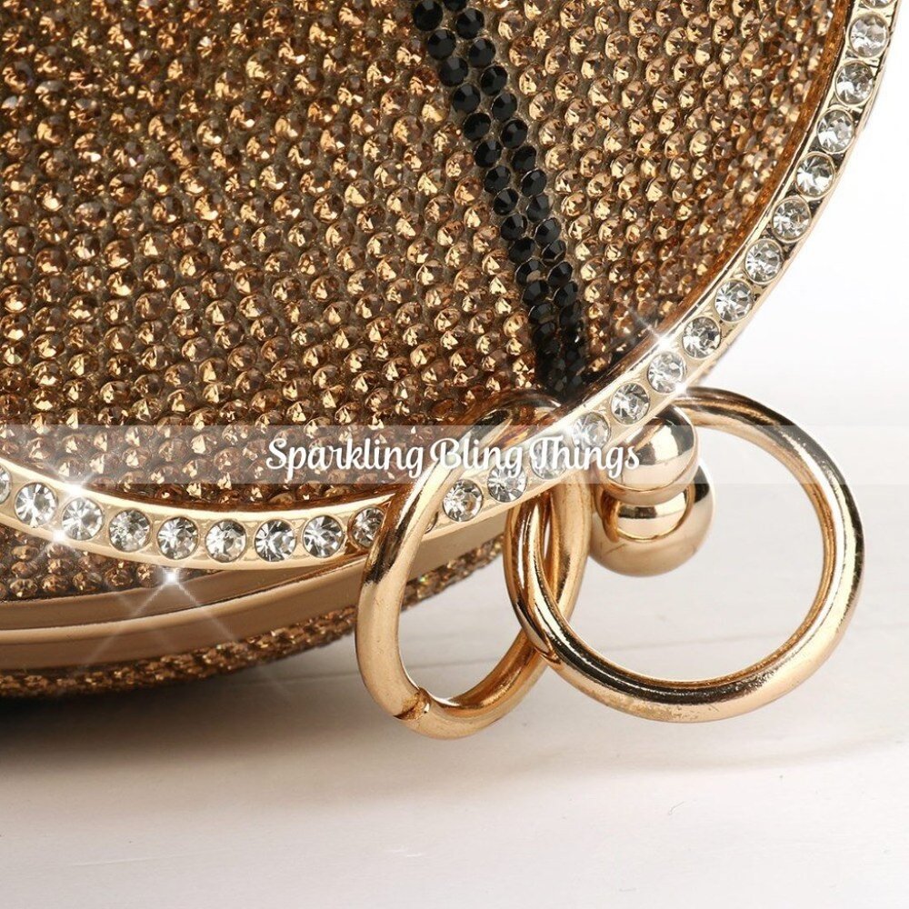 NEW BLING SWAROVSKI CRYSTAL RHINESTONE BASKETBALL CLUTCH HANDBAG PURSE +… - Picture 6 of 17